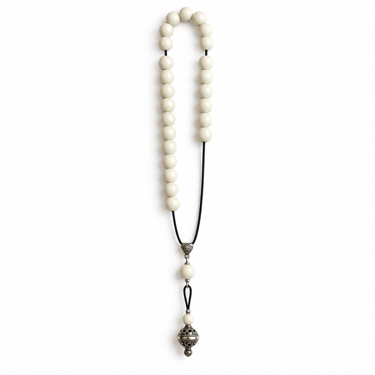 White Kompoloi Bead Design