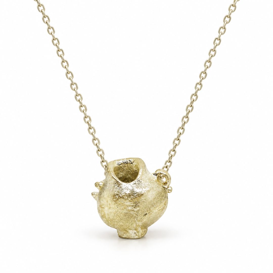Gold Greek vessel pendant necklace