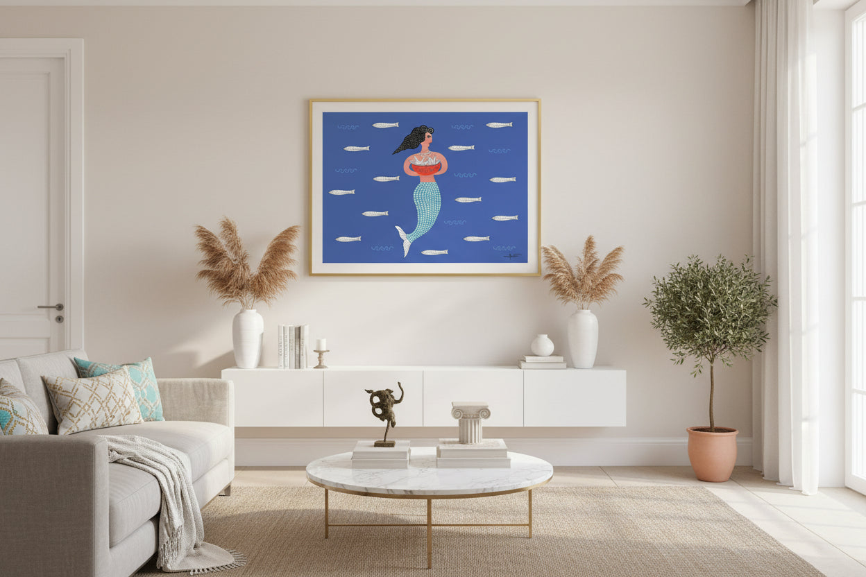 Mermaid and Fish - Wall Art Decor