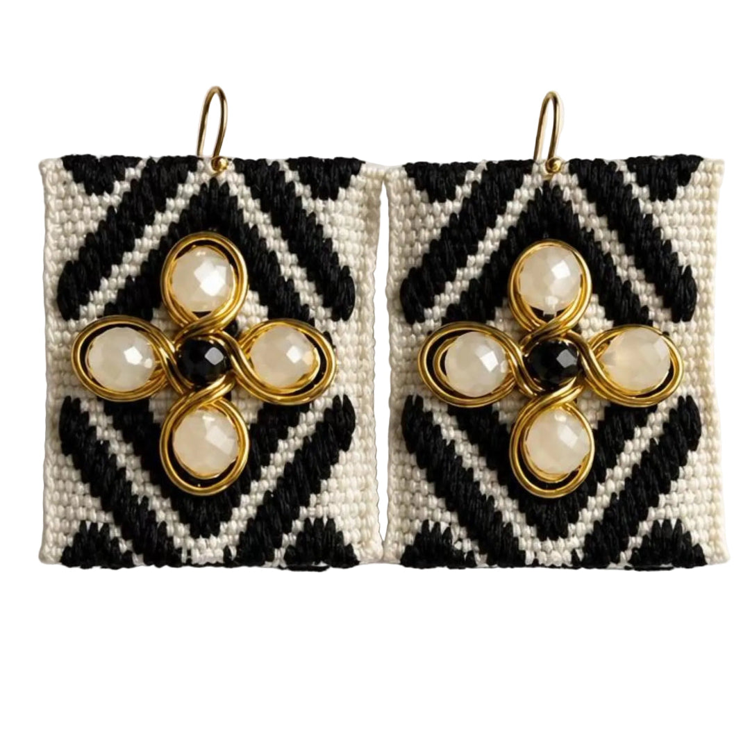 Black Cross Earrings