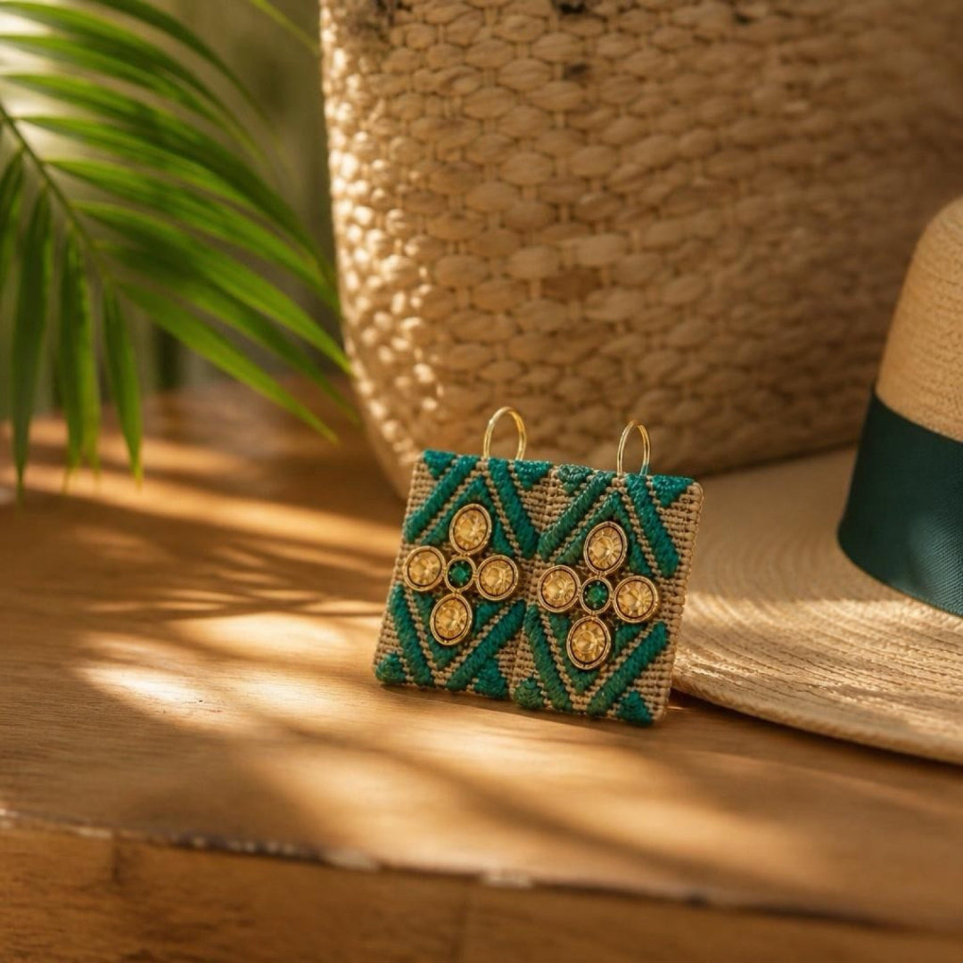 Turquoise Cross Earrings