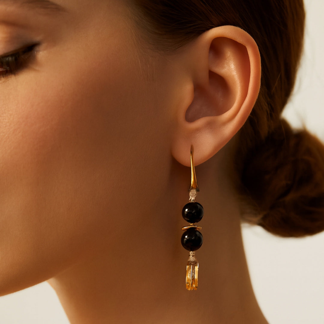 Black Story Earrings