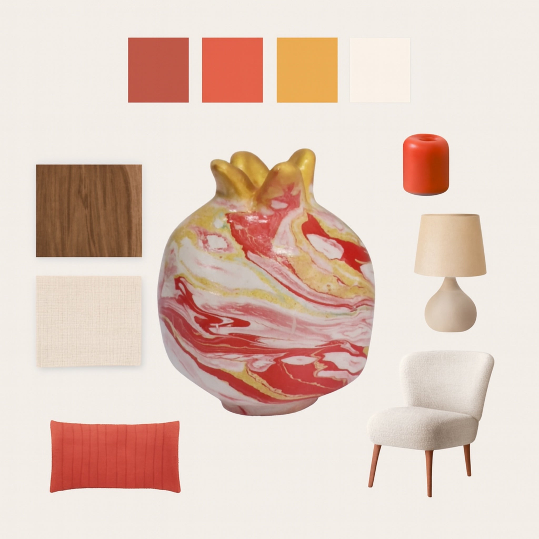 Handmade Ceramic Pomegranate by Kate Momitsa