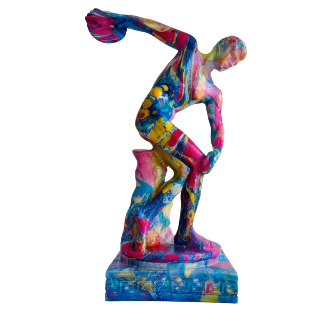 Colorful abstract sculpture on a white background