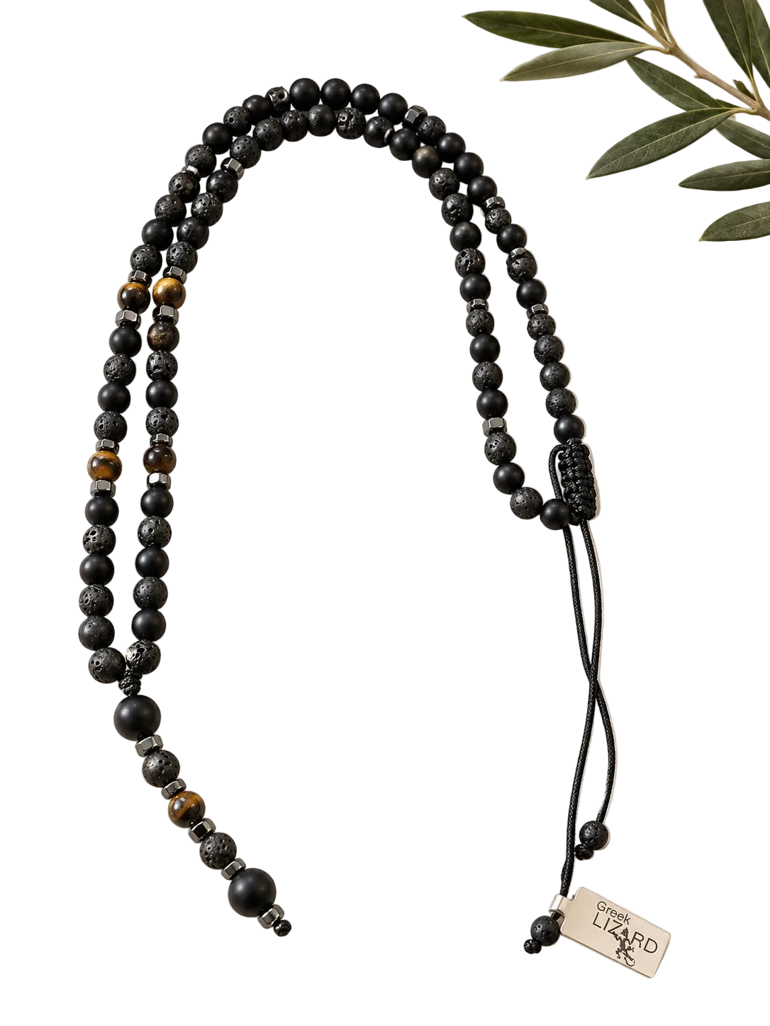 Paros Men's Adjustable Stone Necklace