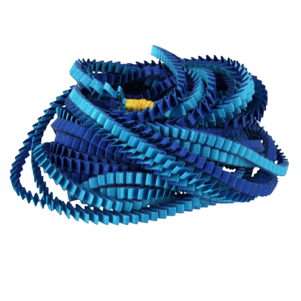 Royal Blue Esslip pleated satin necklace by Alexandra Tsoukala