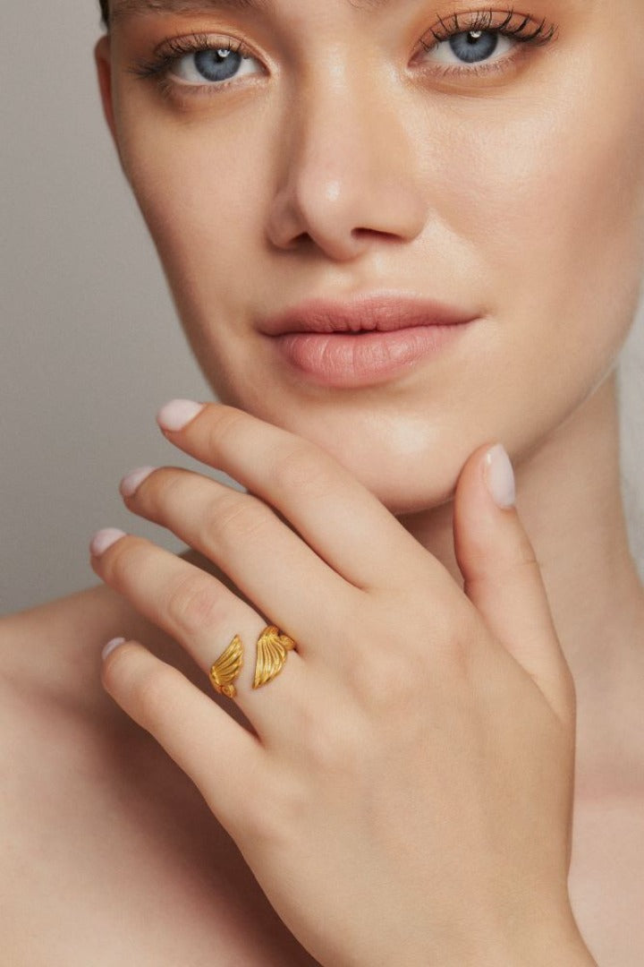 Oreithyia 18K Gold Plated Adjustable Ring