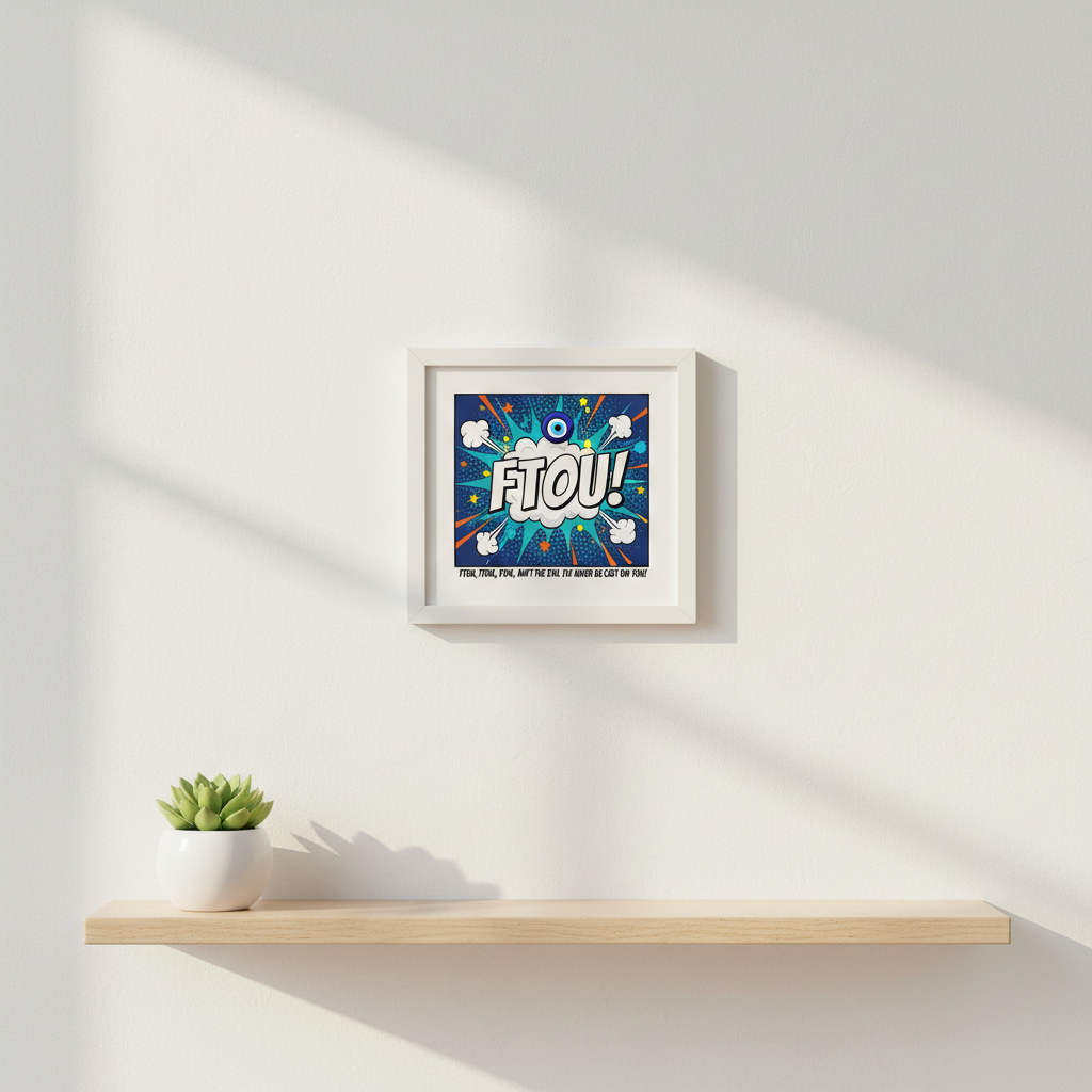 FTOU! pop-art Greek evil eye print by Caroline Rovithi