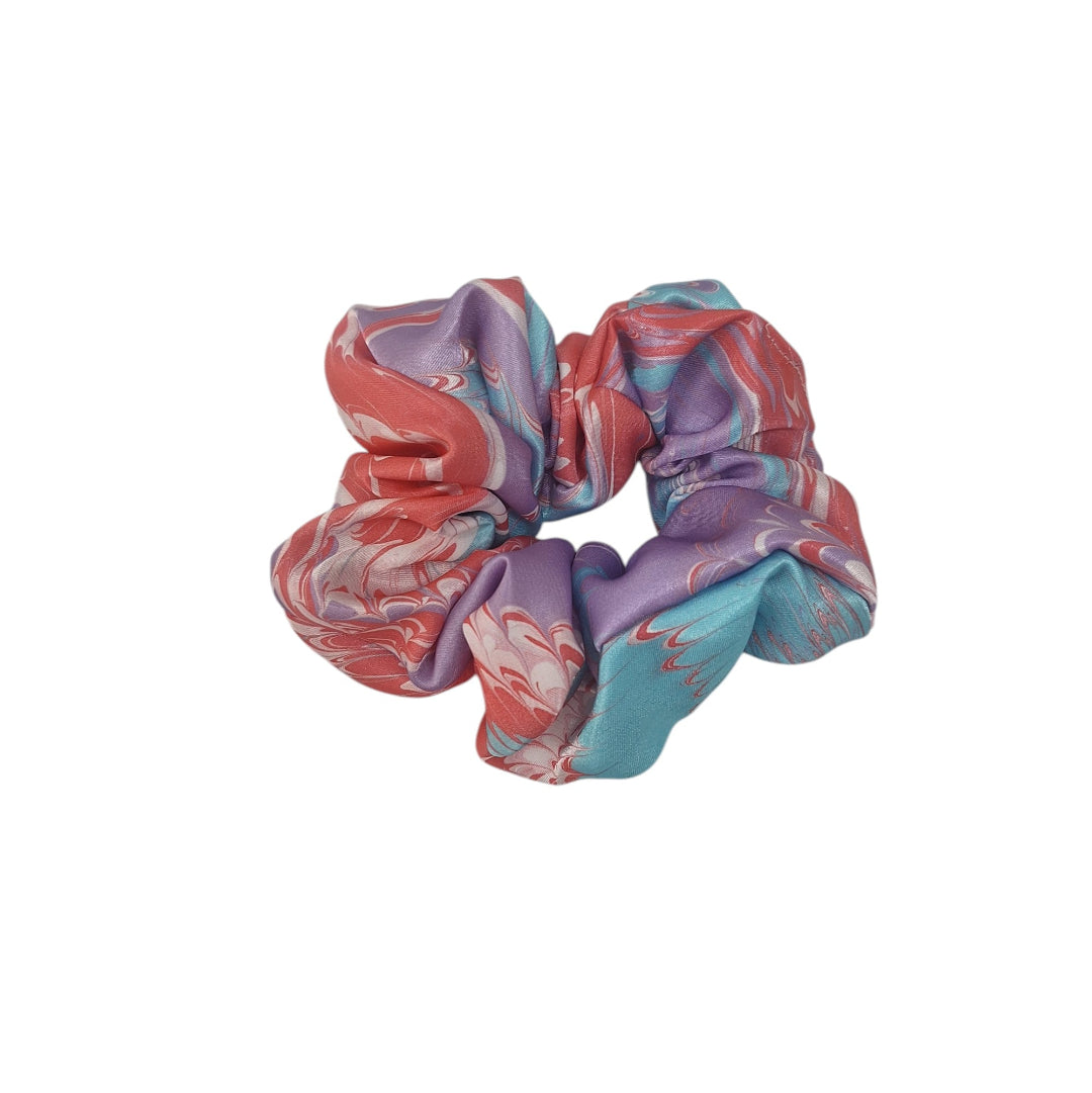 Multicolored scrunchie on a white background