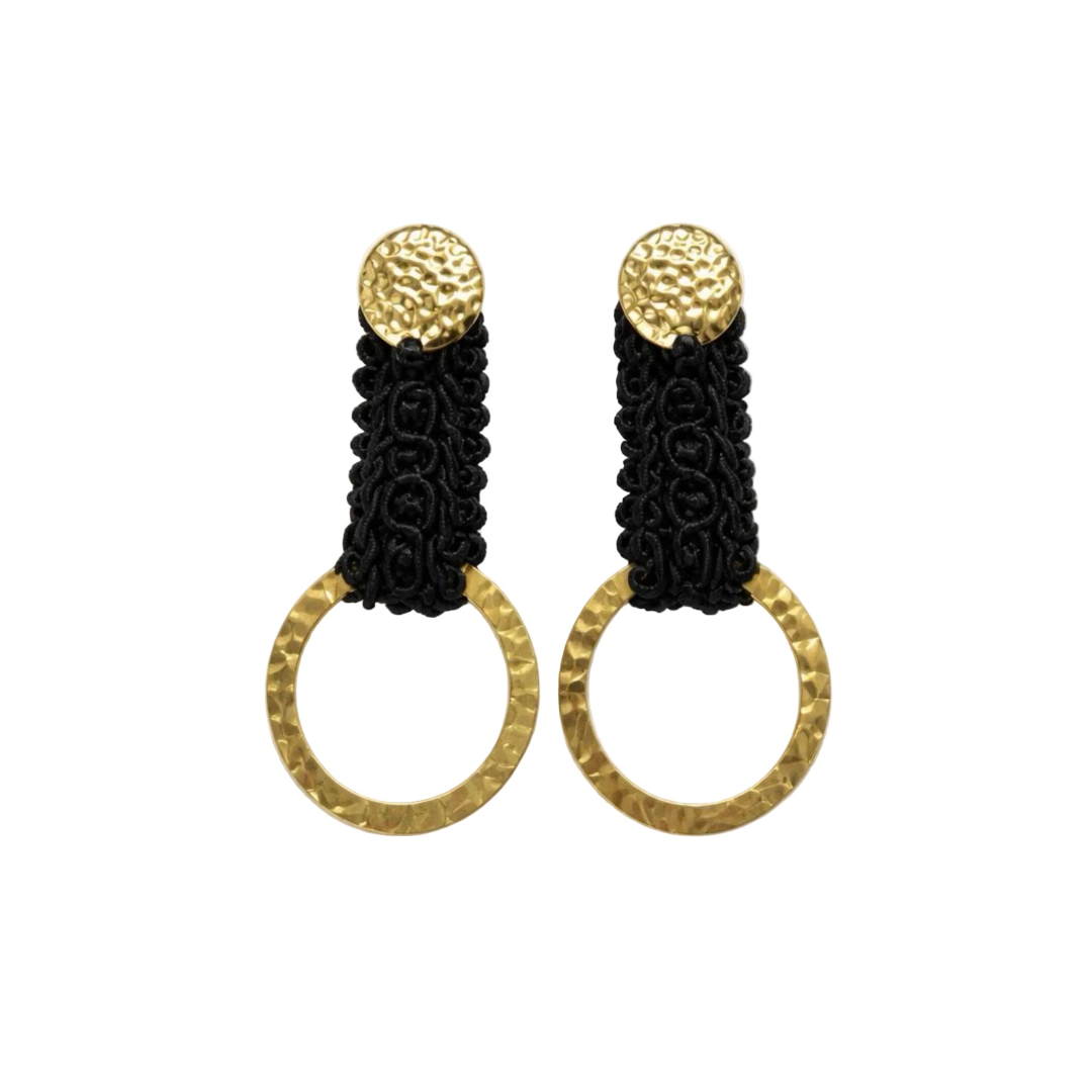 Dioni Black Circles Earrings