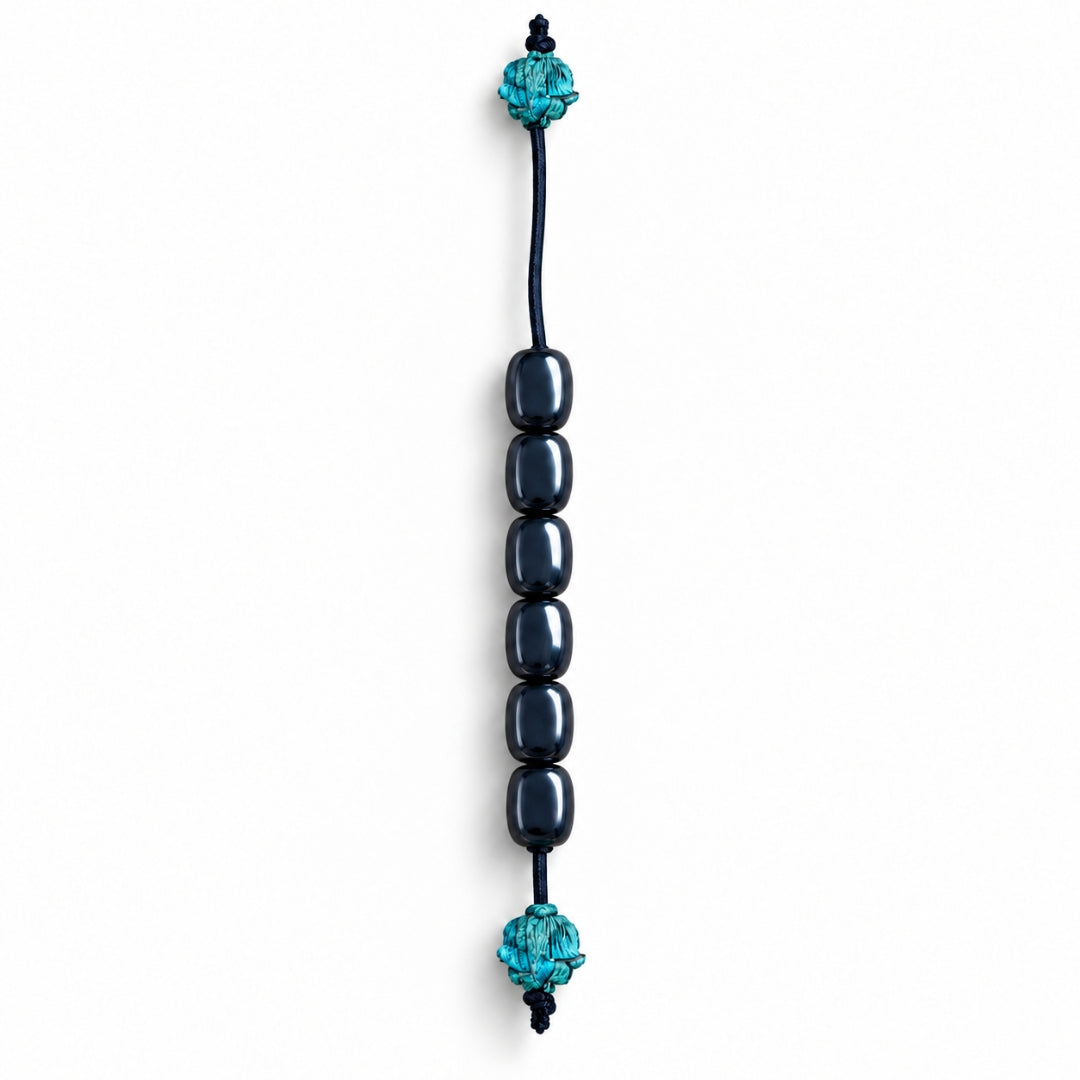 Blue Black Beaded Begleri
