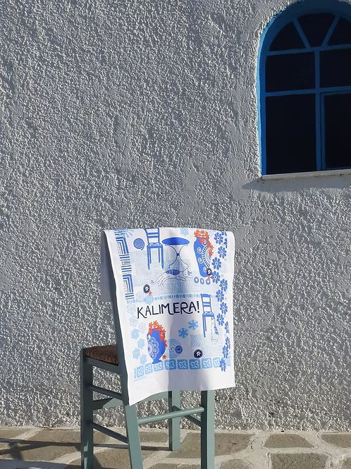 Kalimera Pots Cotton Tea Towel