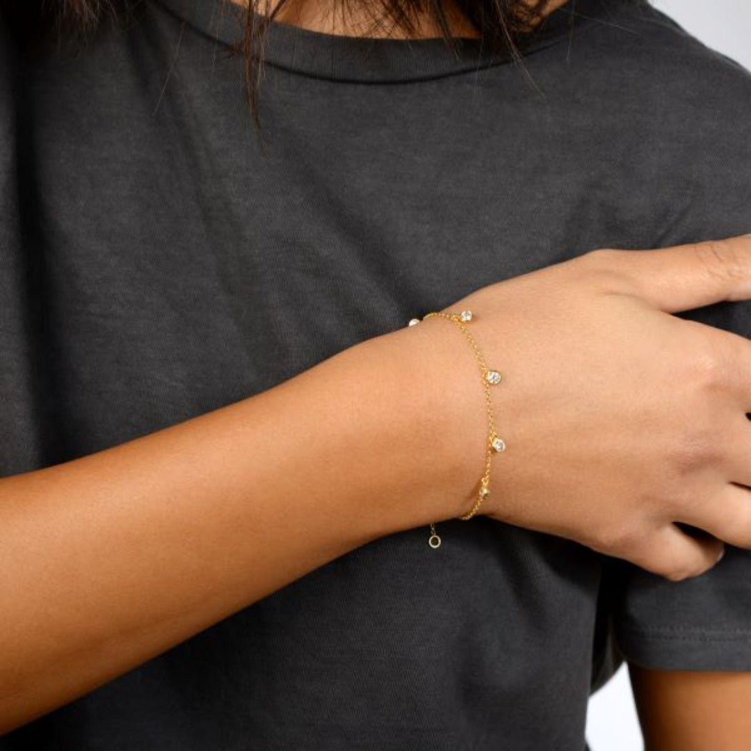 White Zircon 18K Gold Plated Bracelet