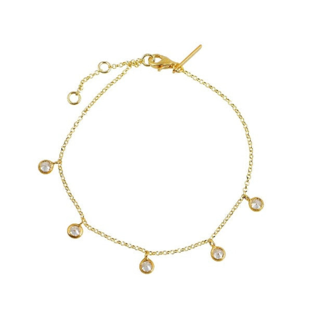 White Zircon 18K Gold Plated Bracelet