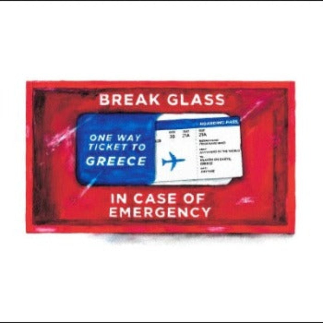 One way ticket to Greece Artprint