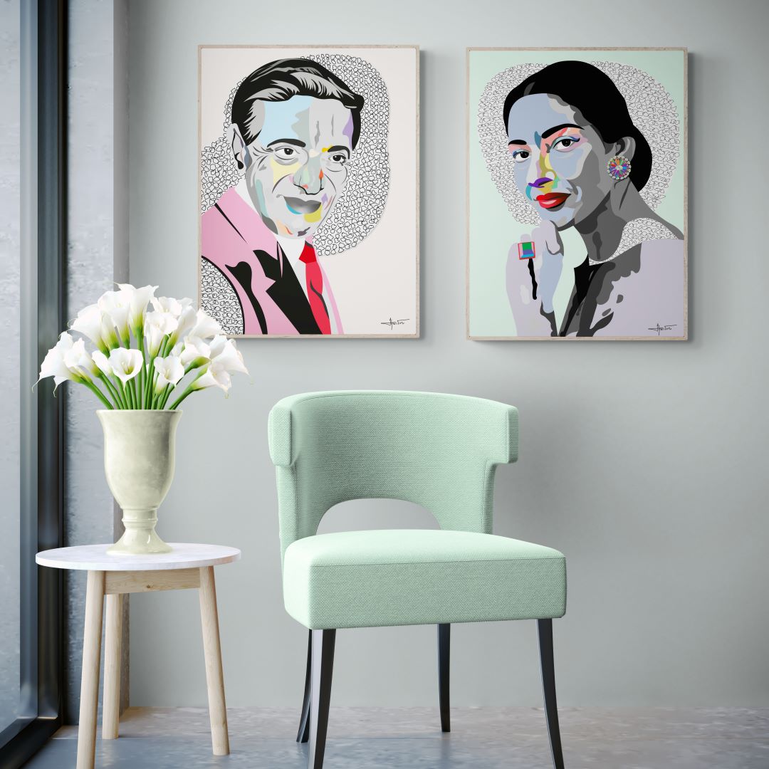 paintings on a wall