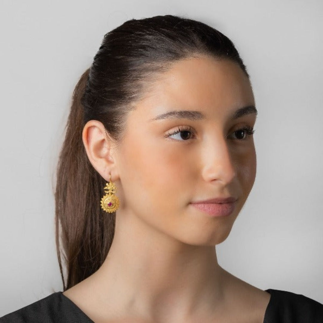 Anthemion 24k Gold Plated Earrings