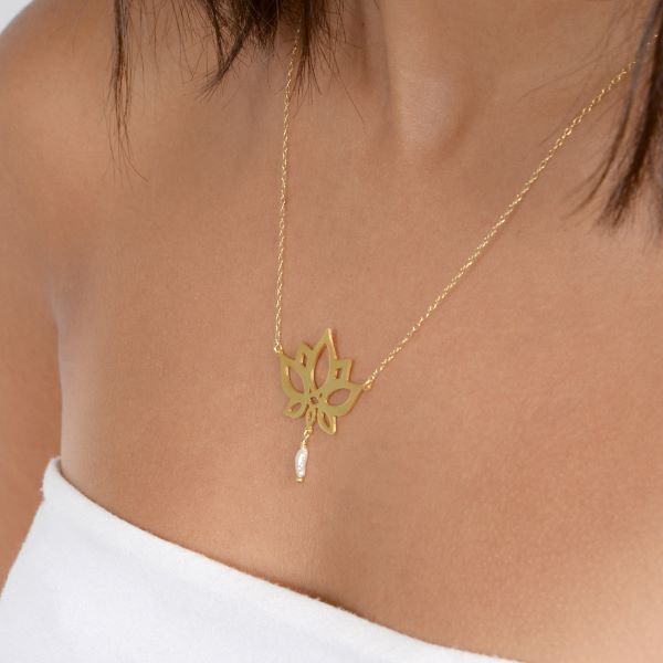 Water Lily 18K Gold Plated Necklace