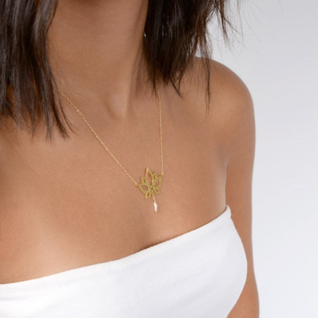 Water Lily 18K Gold Plated Necklace