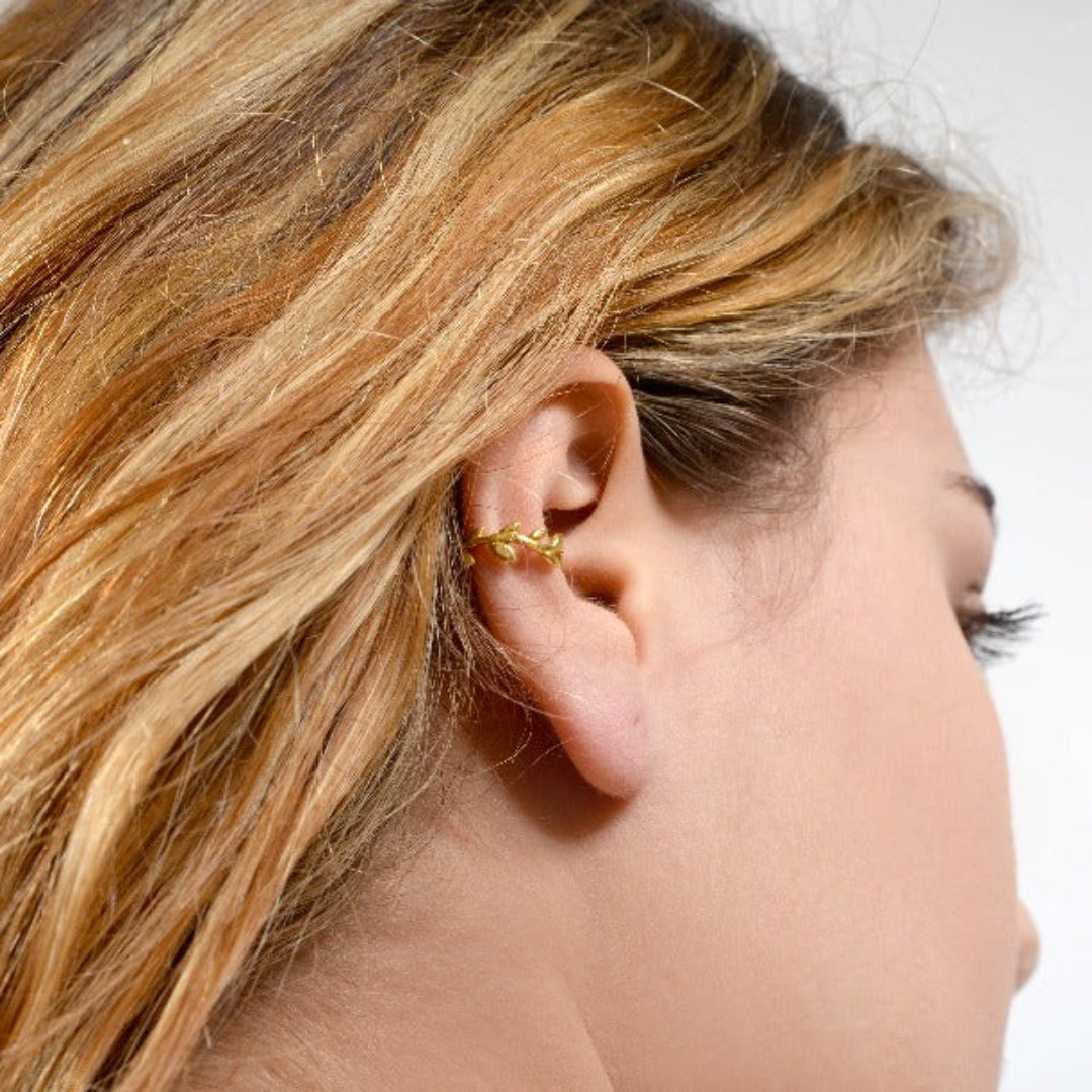 Olive Leaves 18K Gold Plated Ear Cuff