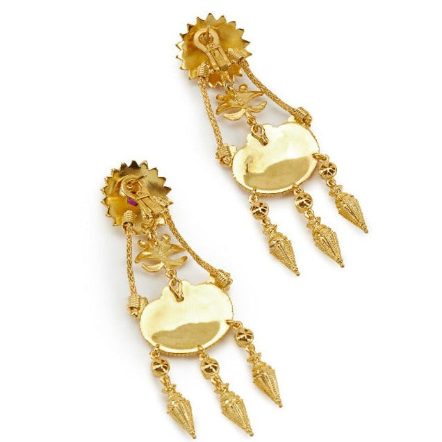 Hanging Amphoreas 24k Gold Plated Earrings