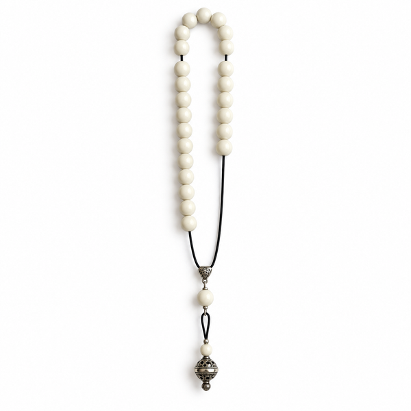 White Kompoloi Bead Design