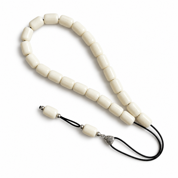 Ivory beads with black cord loop