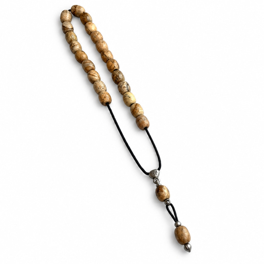 Picture jasper beads on white