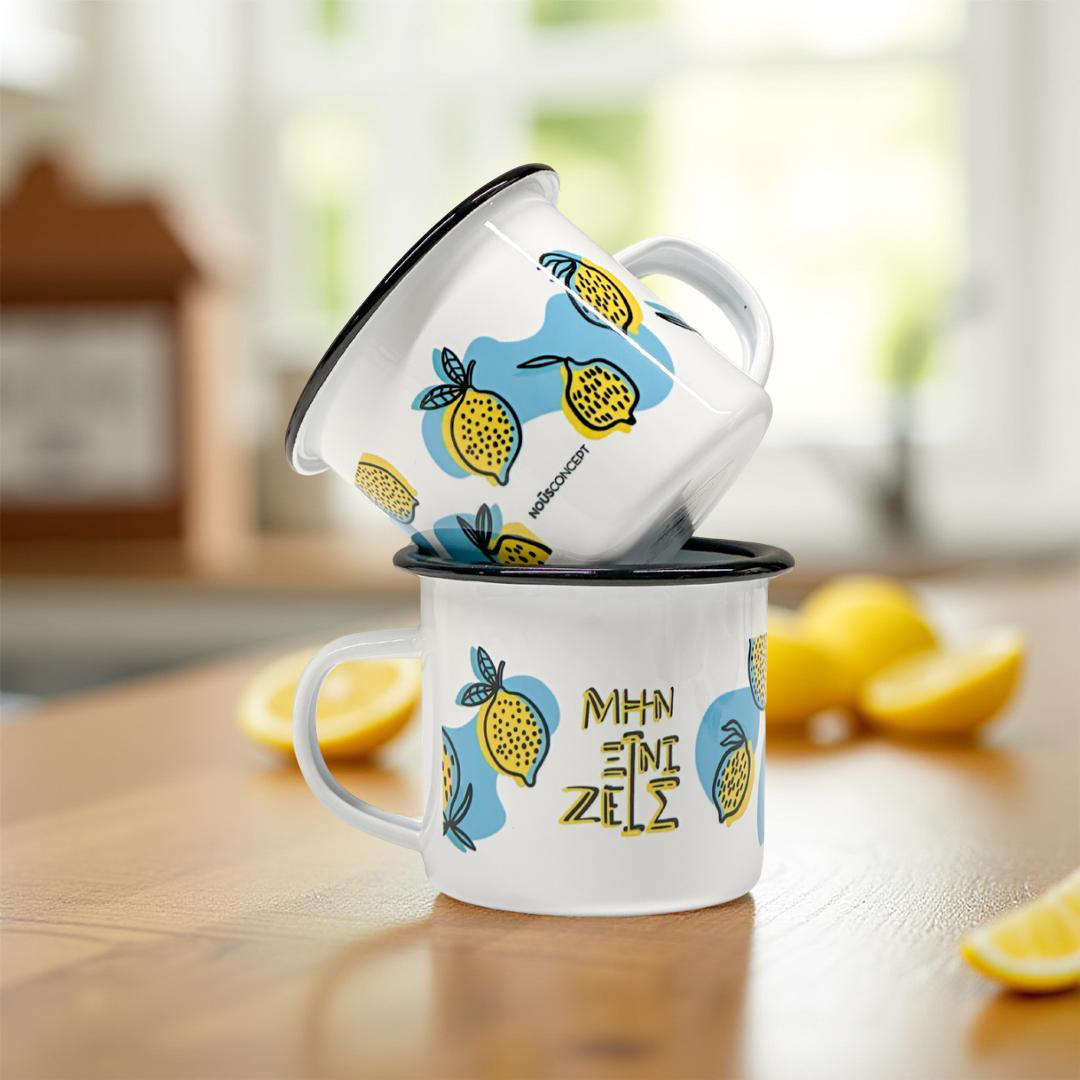 Enamel Cup "Lemons"