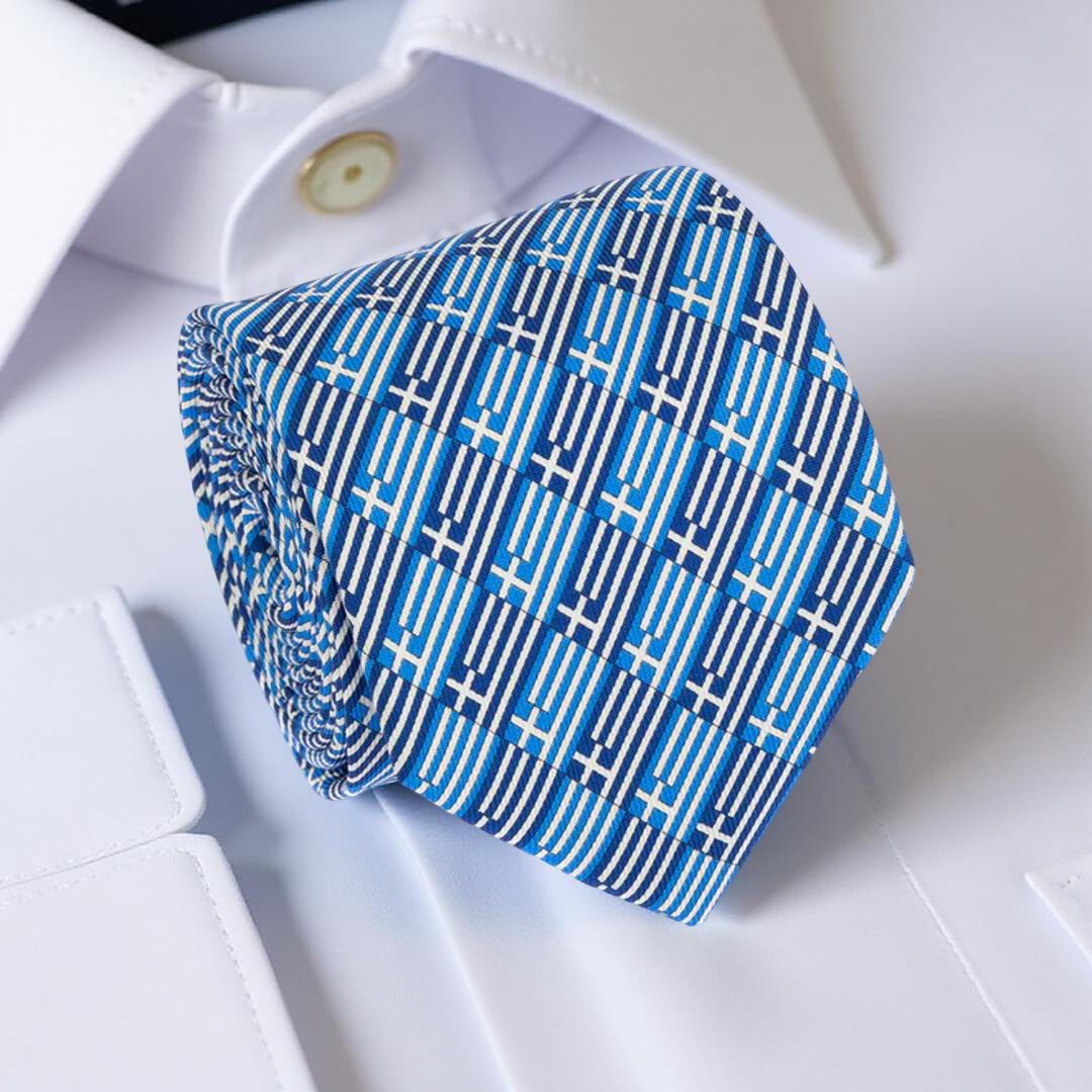 FLAG TIE DARK & LIGHT BLUE