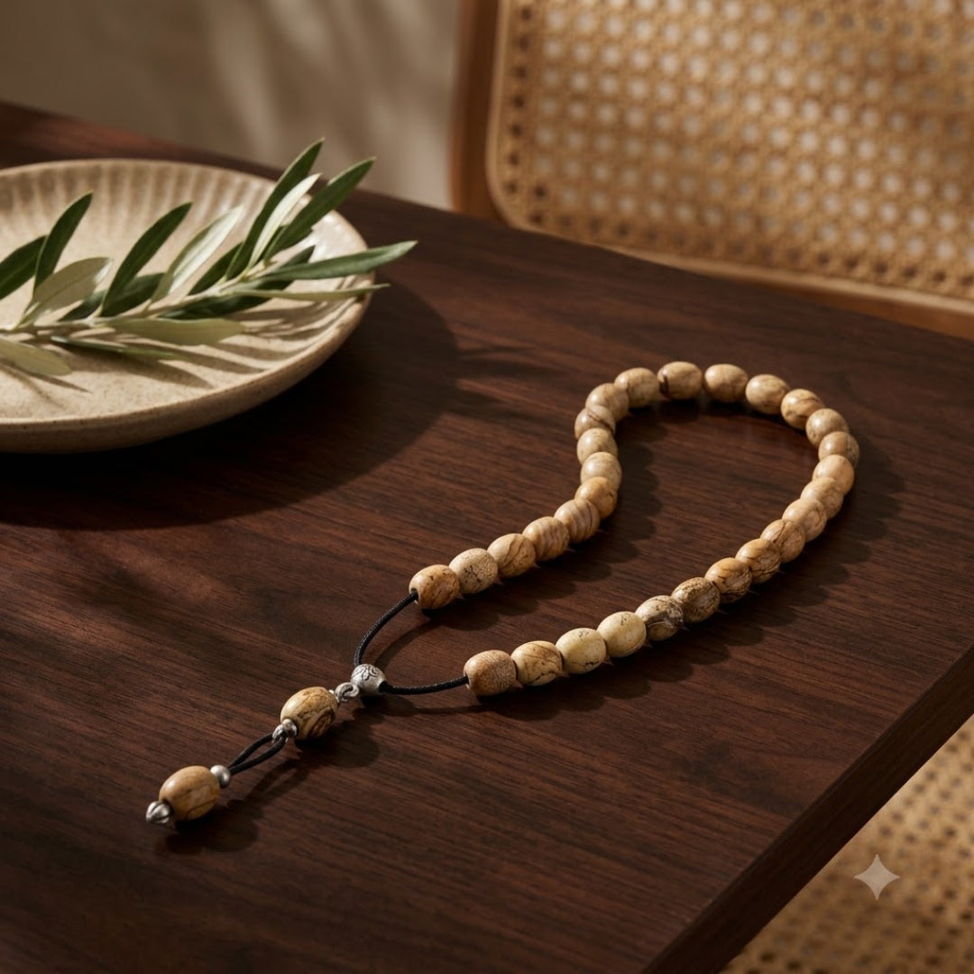 Natural jasper prayer beads lifestyle