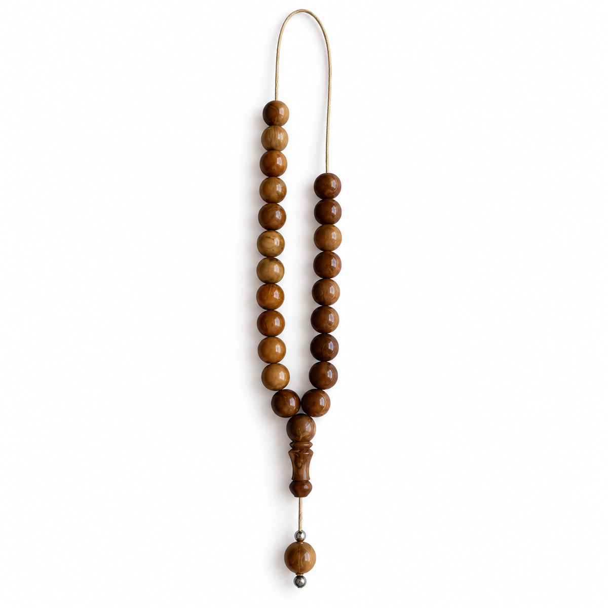 Brown Wood Kompoloi Beads