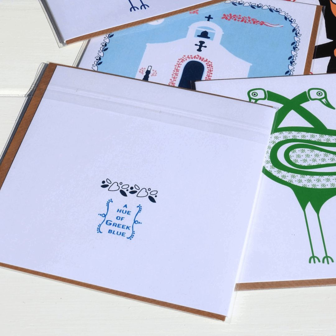 Greek inspired illustrated greeting cards