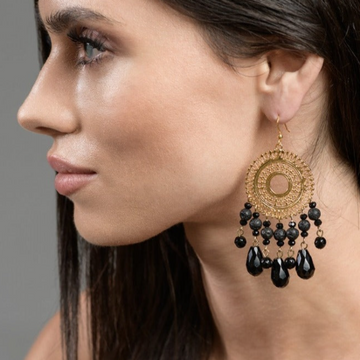 Chandelier Black Earrings