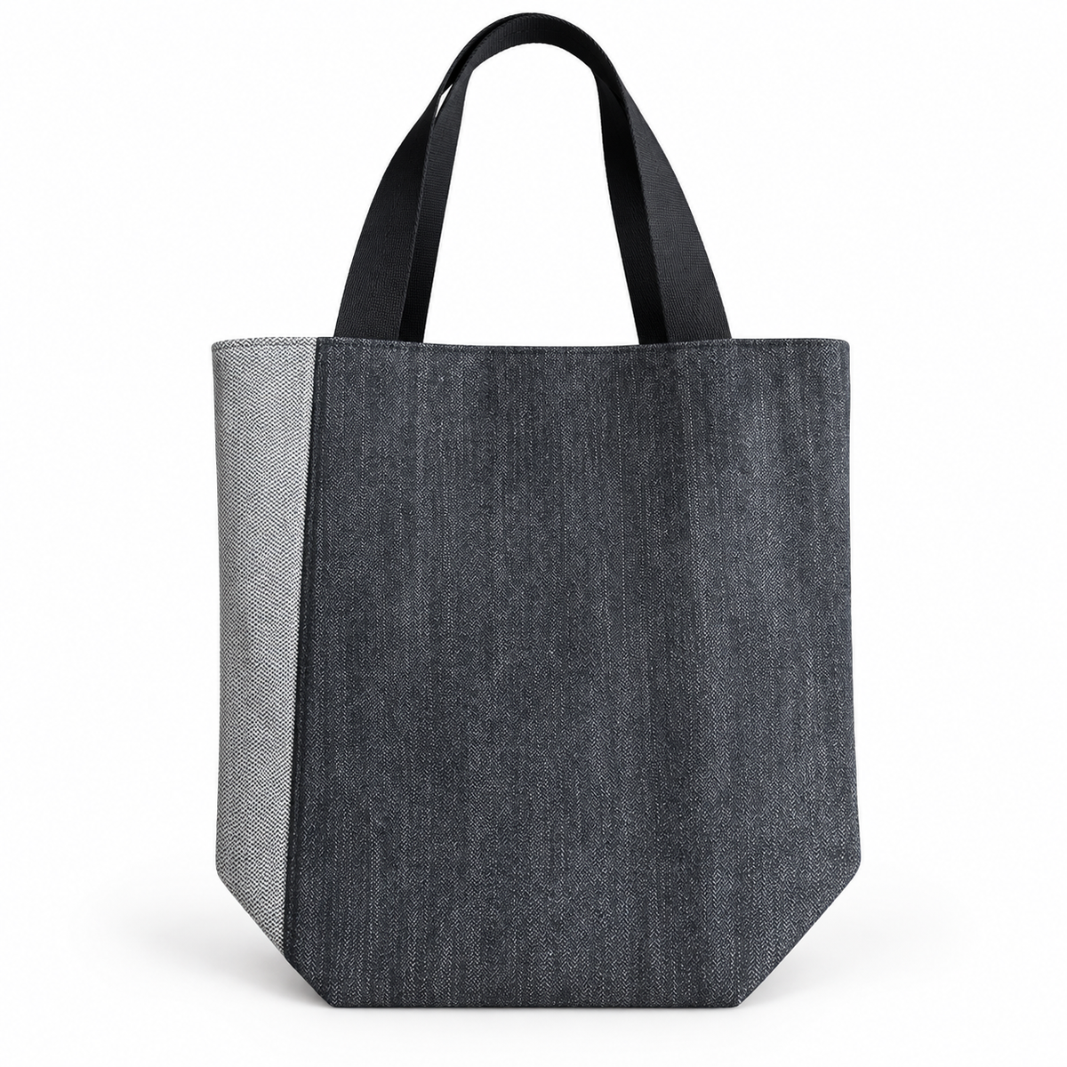 Red Stripe Cotton-Linen Reversible Tote Bag