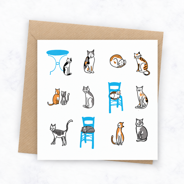 Greek Cats Greeting Card