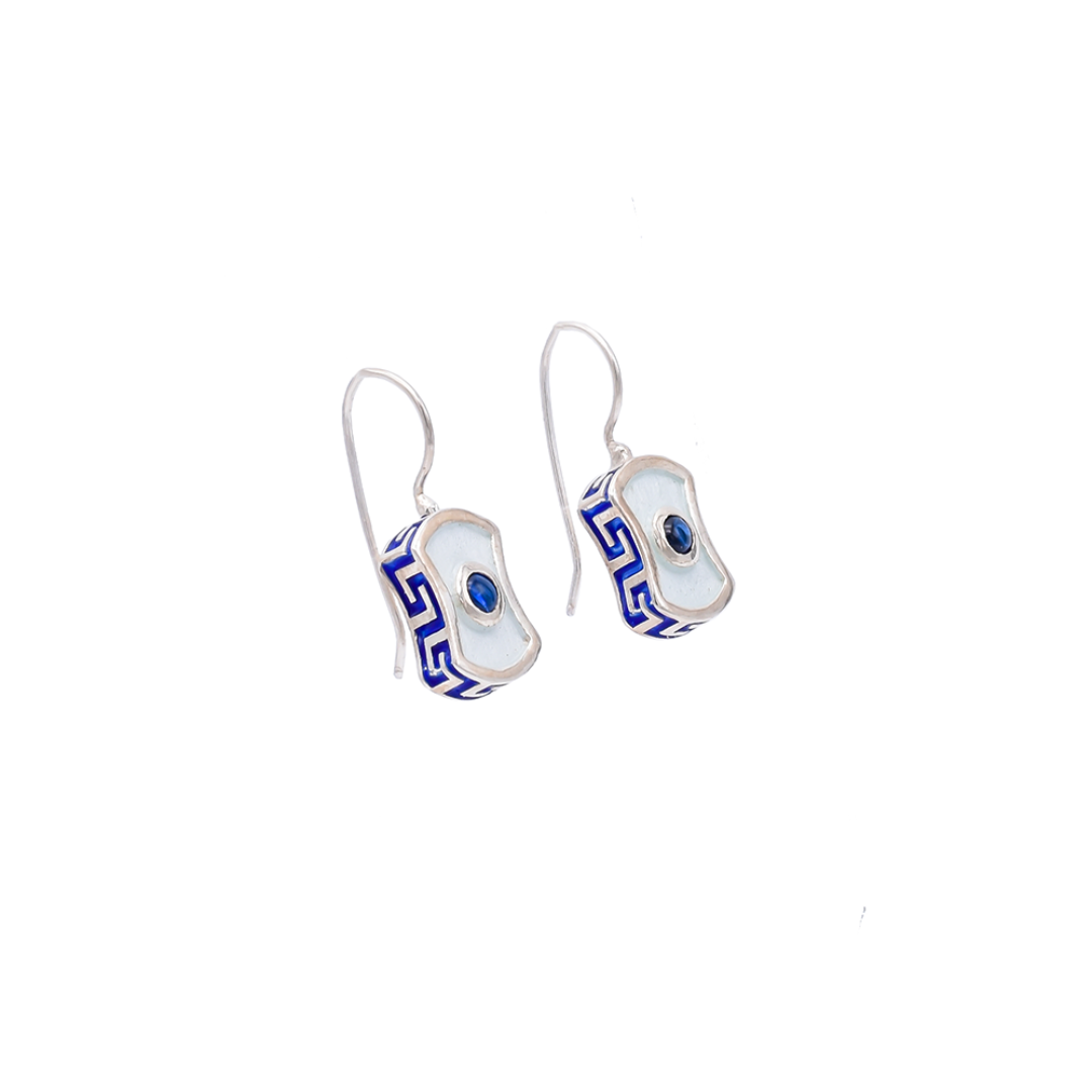 Violin Shape Silver Earrings