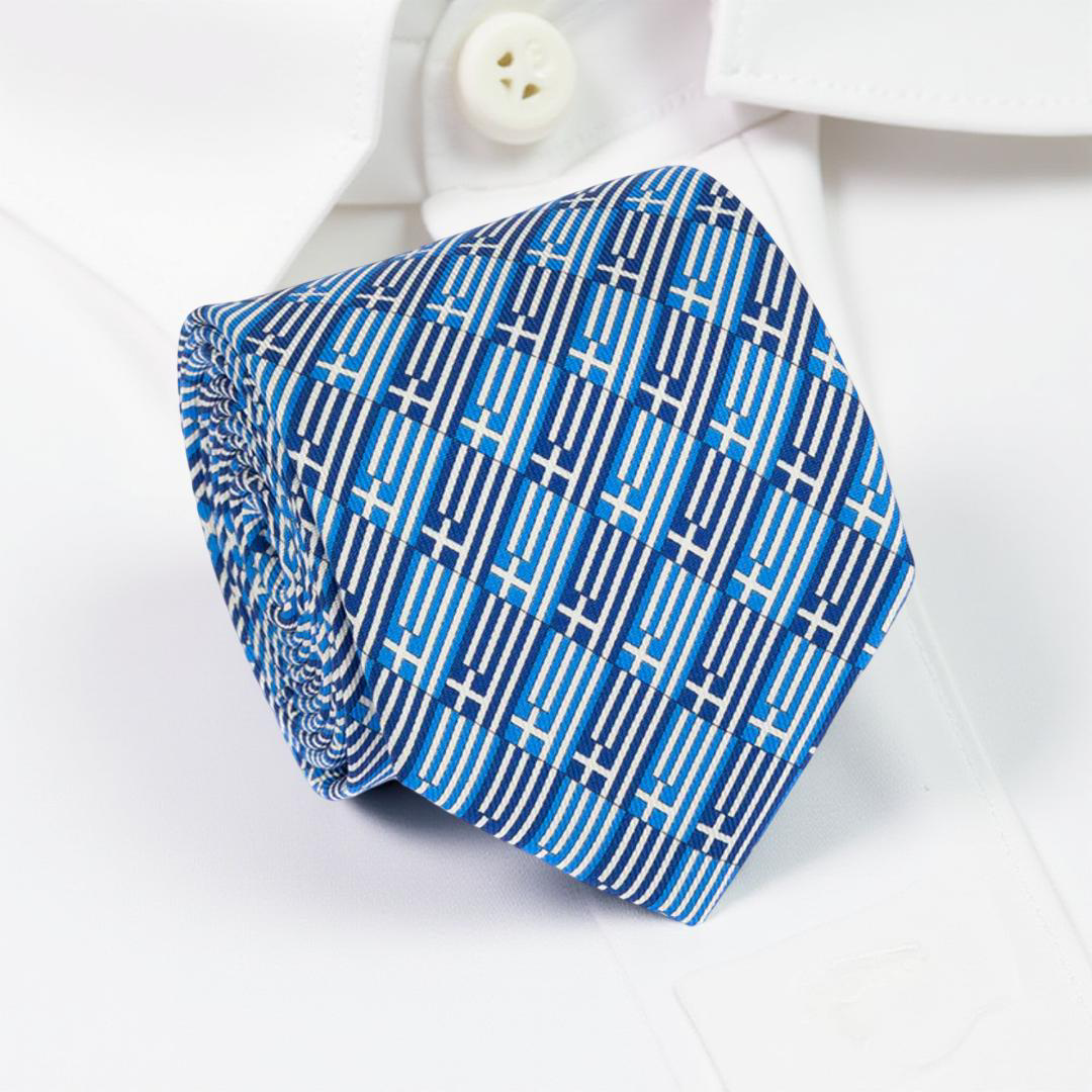 FLAG TIE DARK & LIGHT BLUE