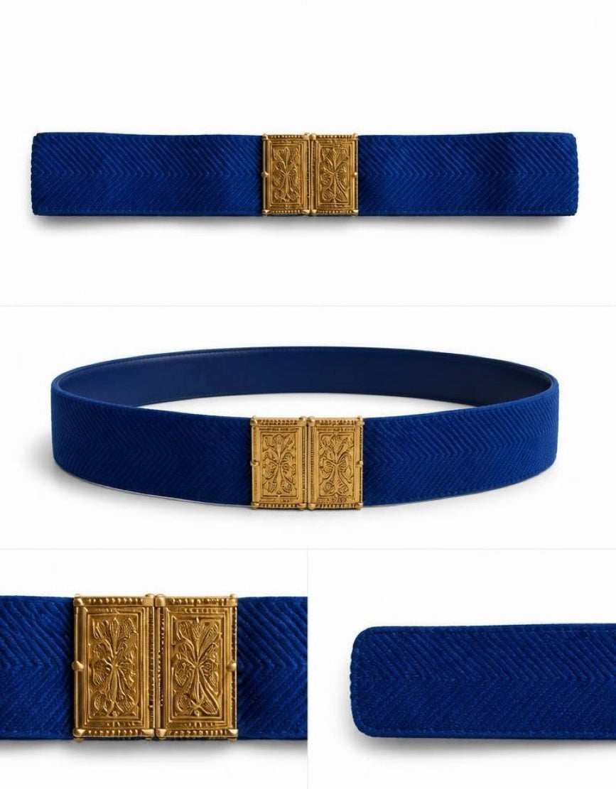 Royal Blue Belt Byzantio by Tzave Designs, handmade in Greece