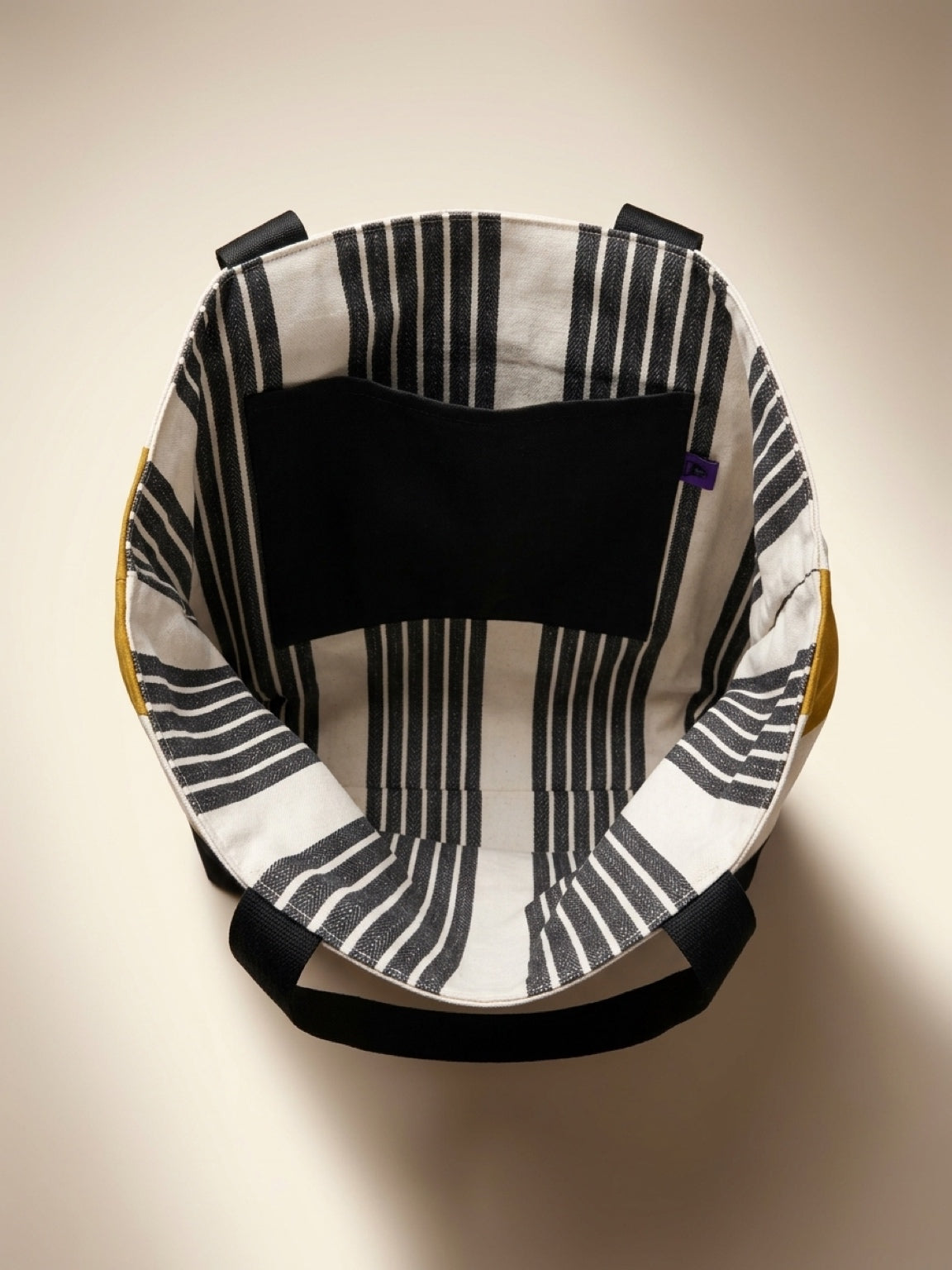 Color-Block Cotton & Linen Tote Bag