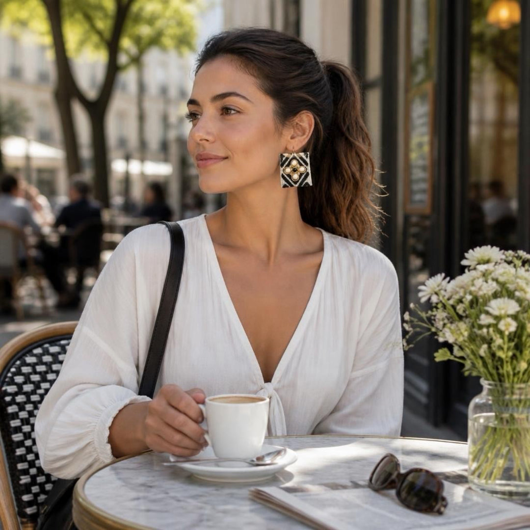 Black Cross Earrings