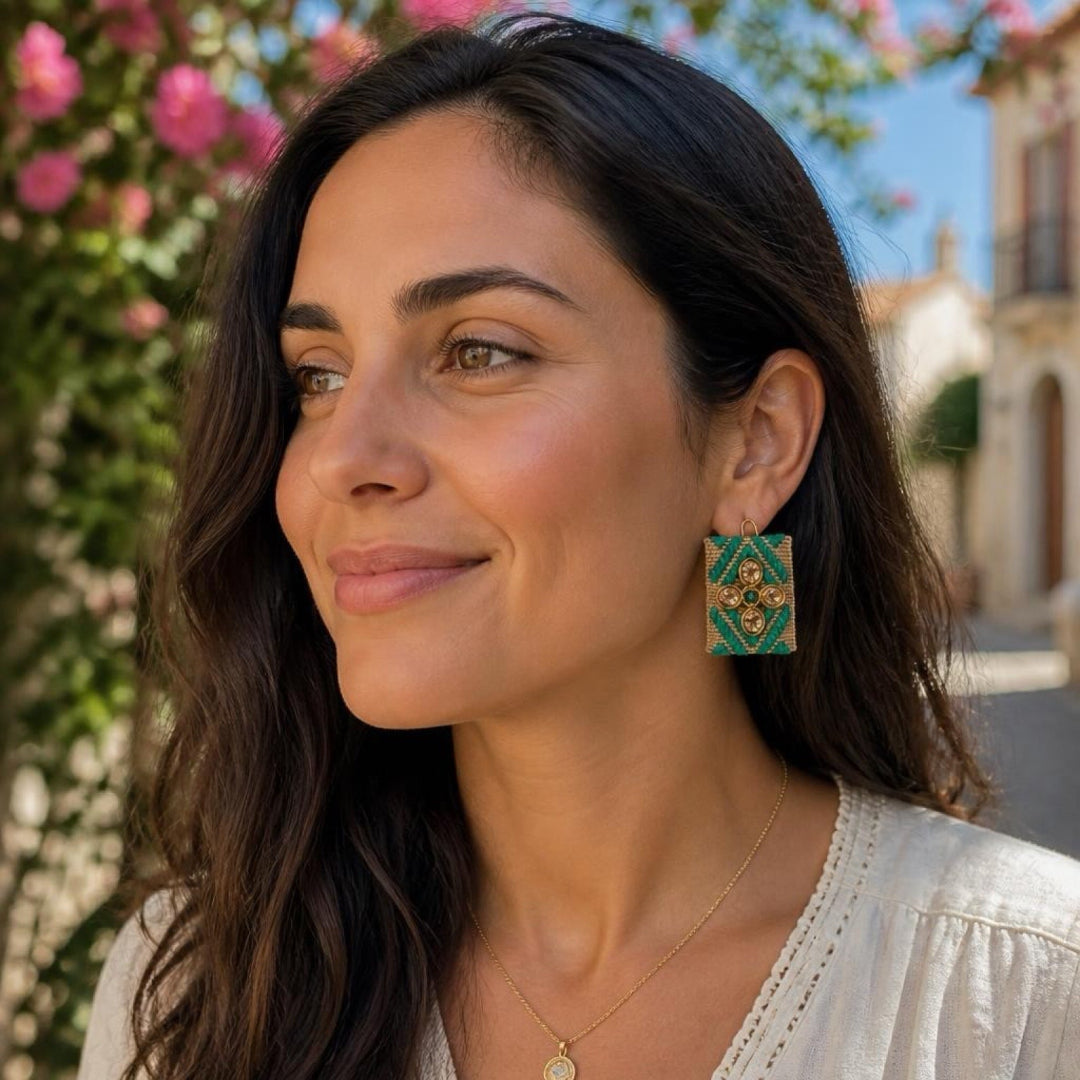 Turquoise Cross Earrings