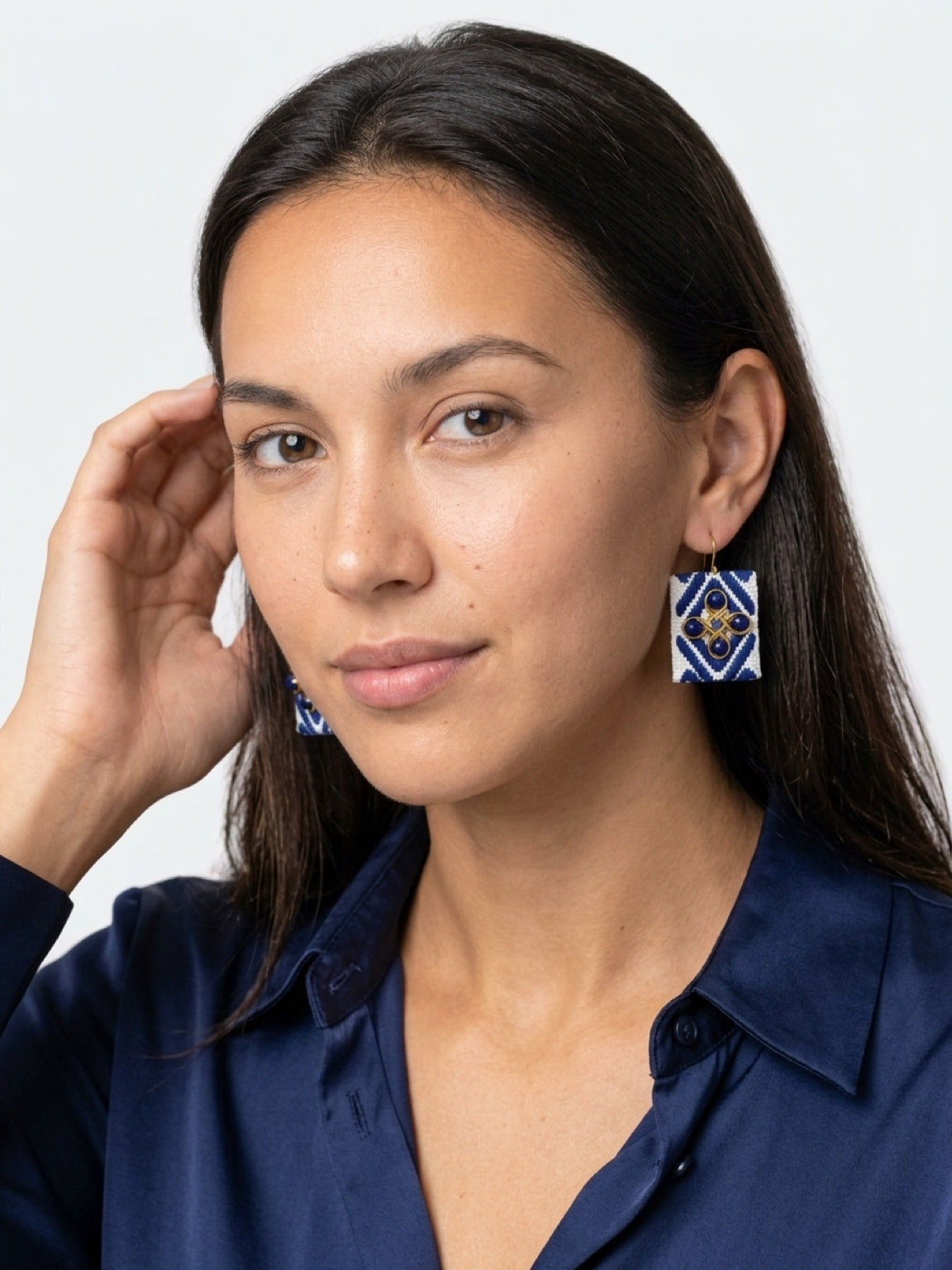 Blue Cross Earrings