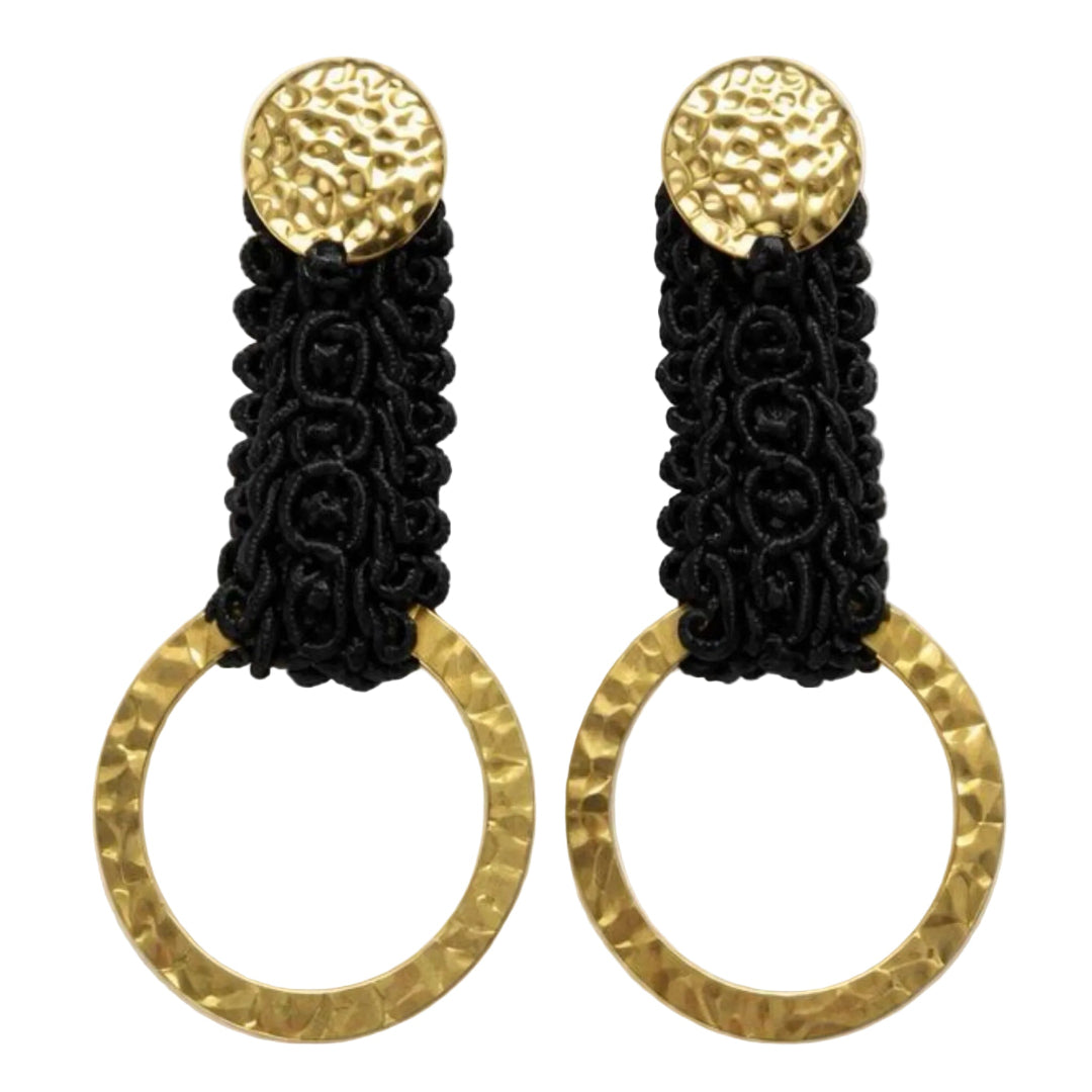 Dioni Black Circles Earrings