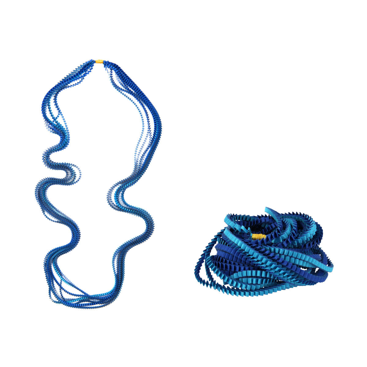 Royal Blue Esslip necklace worn