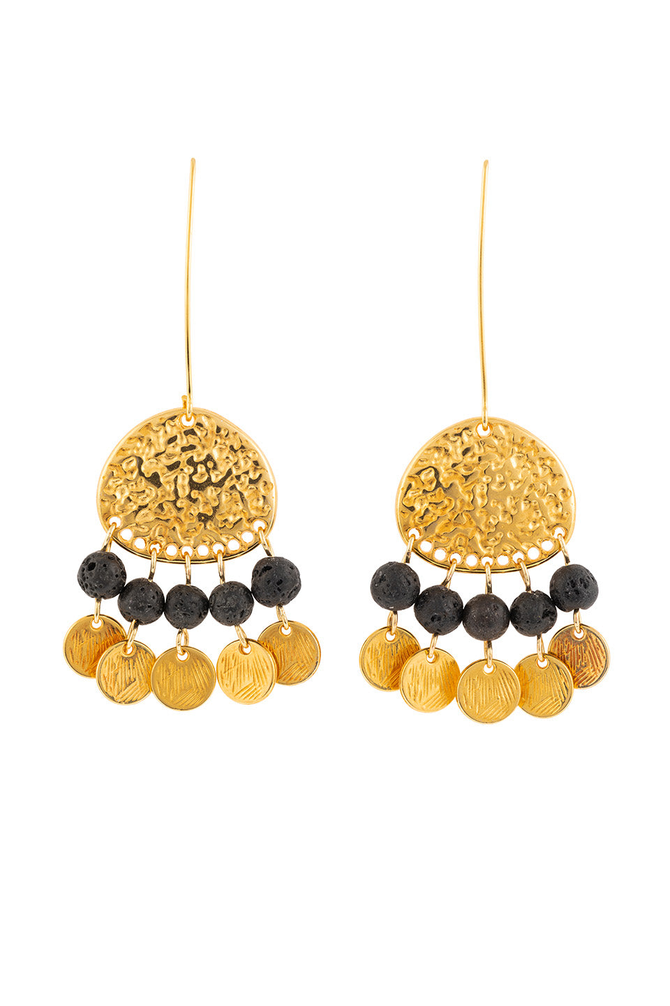 Sicily Lava & Coins Earrings