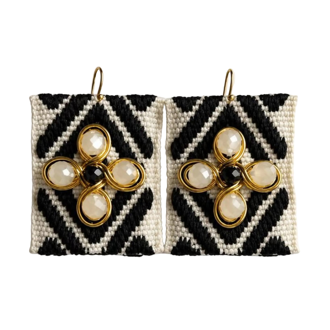 Black Cross Earrings