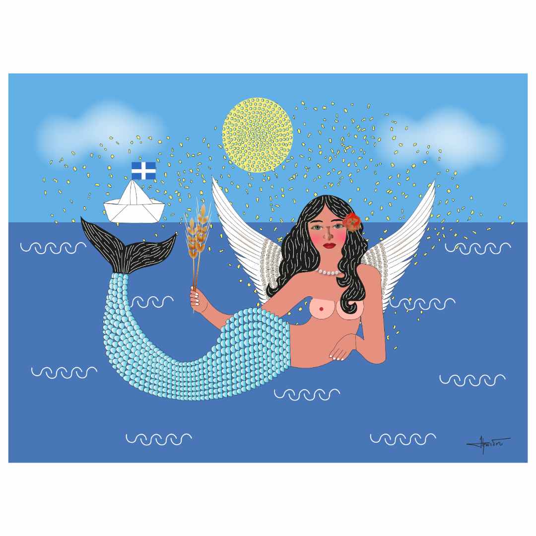 Mermaid and Boat - Wall Art Decor