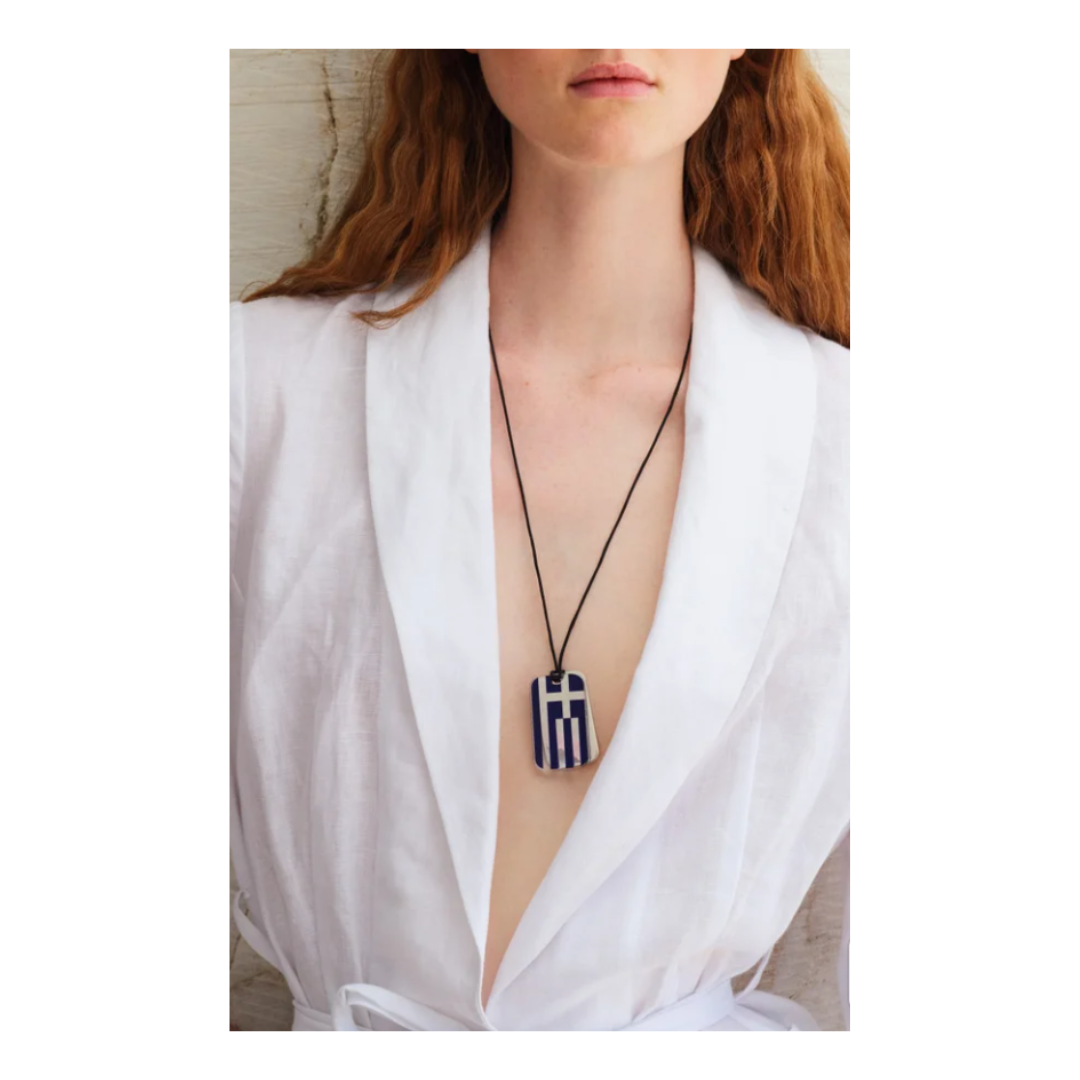 Greek Blue Flag Pendant