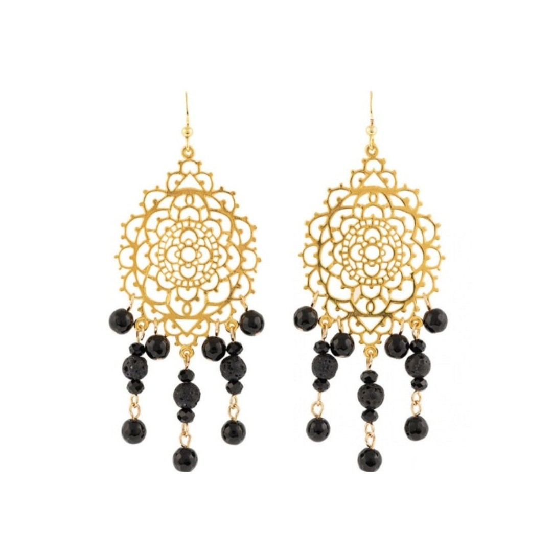 Chandelier Black Earrings